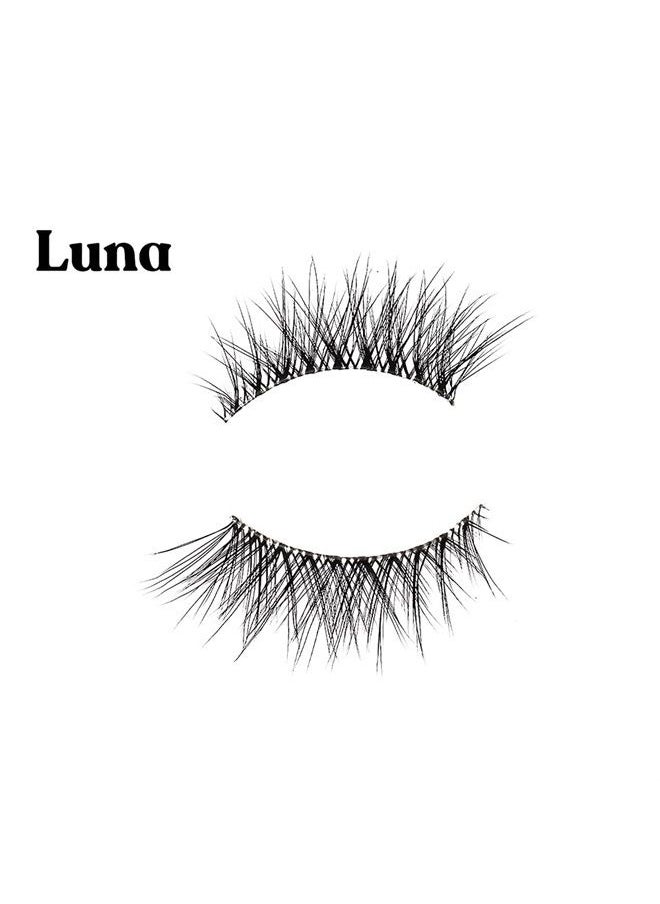 Silly George SuperNatural Series Starter Kit - Pretty Lashes with Adhesive Eyeliner | Clear Band gives Lashes Natural Look | Extra Strong Hold for False Eyelashes (Luna, LinerBond™ Clear)  - Image 1