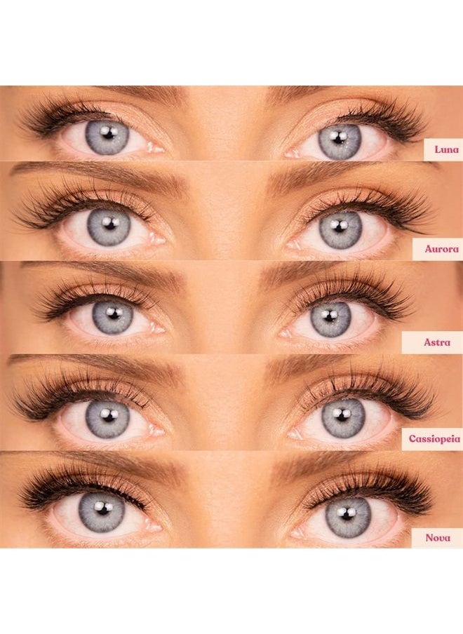 Silly George SuperNatural Series Starter Kit - Pretty Lashes with Adhesive Eyeliner | Clear Band gives Lashes Natural Look | Extra Strong Hold for False Eyelashes (Luna, LinerBond™ Clear)  - Image 3