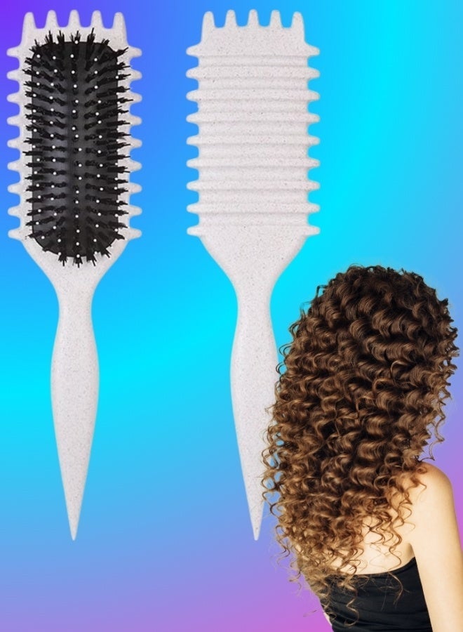 NIKITA.VIVI مشط تجعيد الشعر لتحديد الأسلوب مشط تجعيد الشعر الأفضل مع أسنان فرشاة الشعر لتصفيف وتشكيل وتقليل الشد وفصل التجاعيد للحصول على تجاعيد محددة. - Image 1