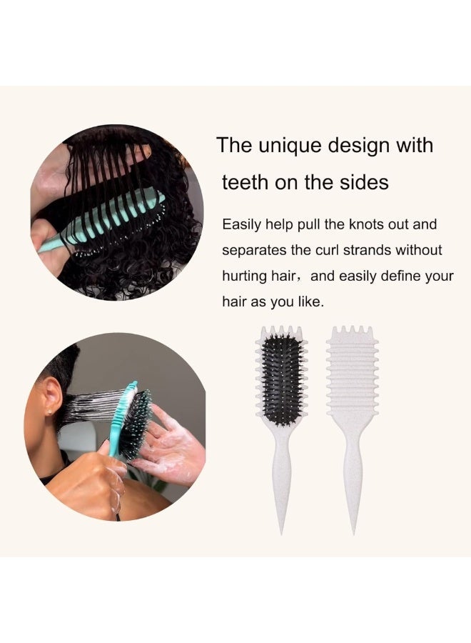 NIKITA.VIVI مشط تجعيد الشعر لتحديد الأسلوب مشط تجعيد الشعر الأفضل مع أسنان فرشاة الشعر لتصفيف وتشكيل وتقليل الشد وفصل التجاعيد للحصول على تجاعيد محددة. - Image 3