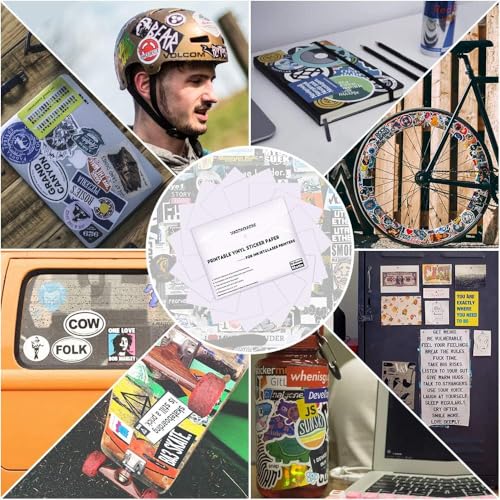 JANDJPACKAGING Printable Vinyl Sticker Paper - Waterproof Printable Vinyl for Laser & Inkjet Printer 15 Self-Adhesive Sheets - Matte White - Standard Letter Size 8.5"x11" - Image 5