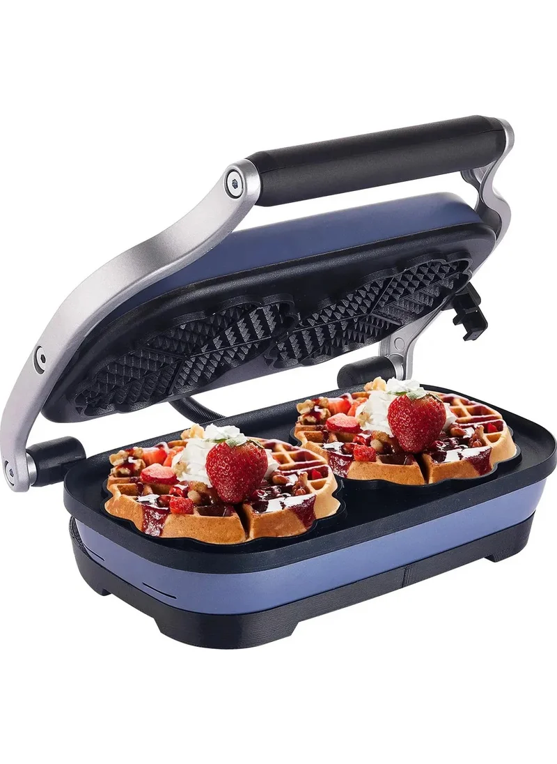 Aksu Vintage Double Waffle Maker Blue T62W