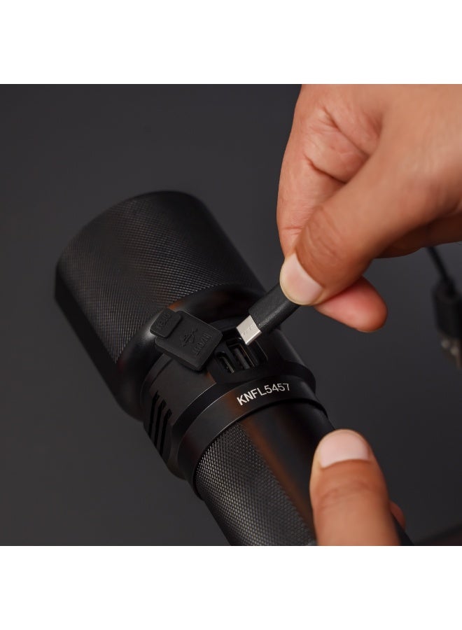 KRYPTON Rechargeable LED Flashlight with Power Bank – 3000 Lumens, 2000M Range, Waterproof, Type-C - Image 2