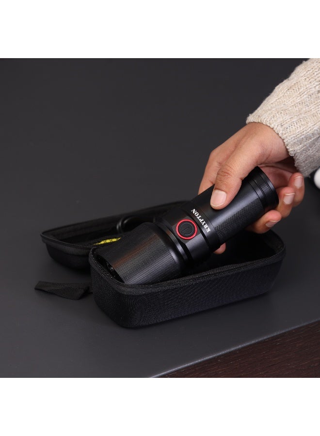 KRYPTON Rechargeable LED Flashlight with Power Bank – 3000 Lumens, 2000M Range, Waterproof, Type-C - Image 3