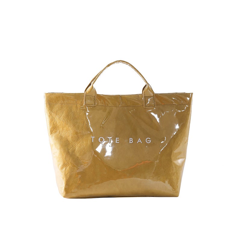 American Style Retro Dupont Paper Casual Tote Bag Women'S 2025 Spring Fashion Large Capacity Simple Handbag - Image 1