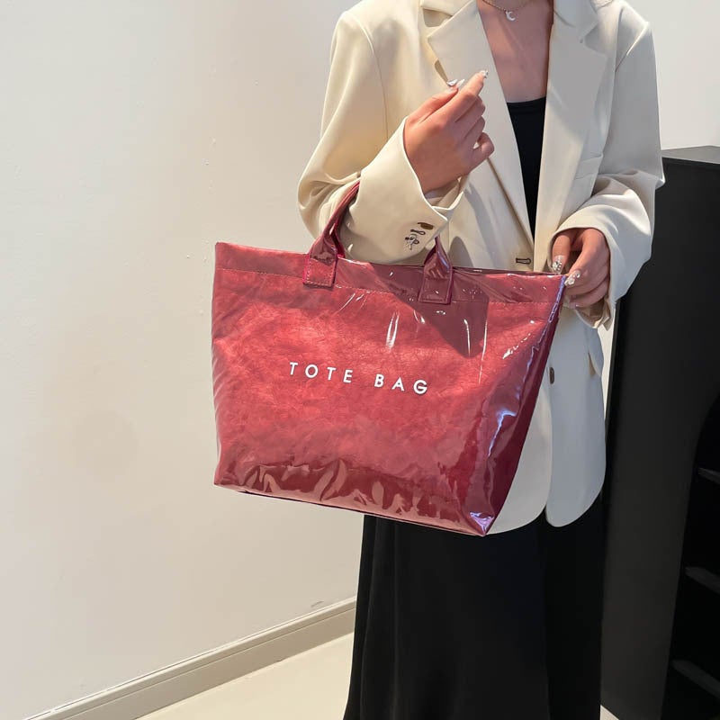 American Style Retro Dupont Paper Casual Tote Bag Women'S 2025 Spring Fashion Large Capacity Simple Handbag - Image 5