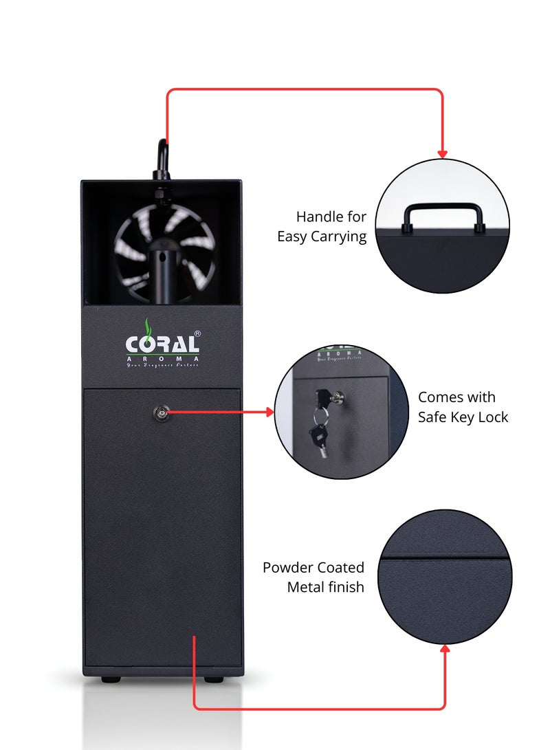 CORAL AROMA Scent Box Touch Tower Fan Diffuser Machine – Large Area Coverage Up to 1800m³, 500ml Capacity, Smart App Control, Standalone Design - Image 3