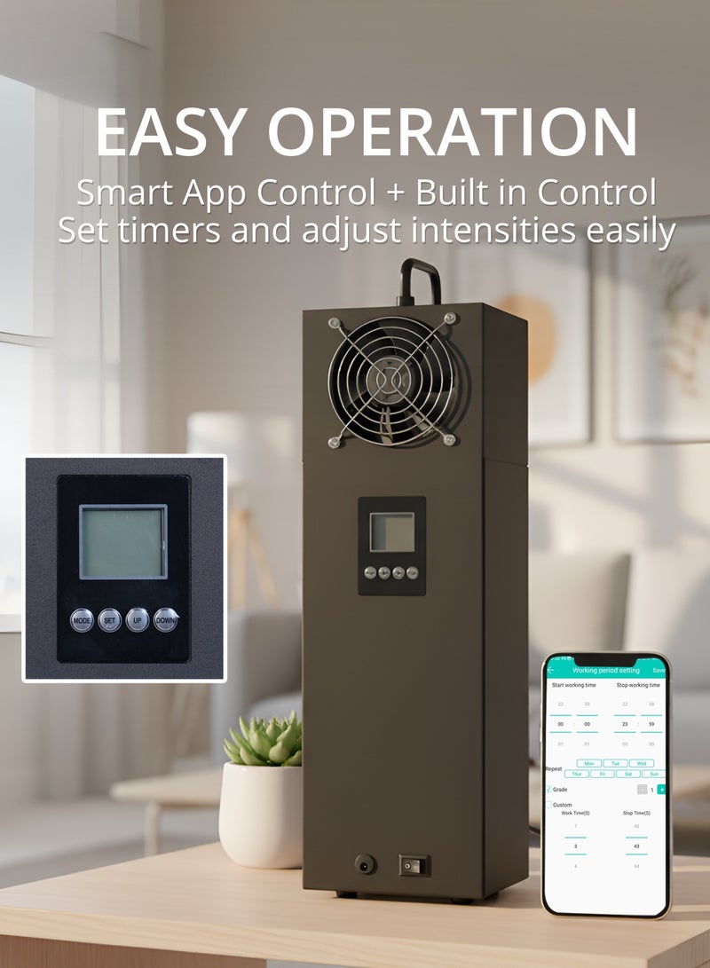 CORAL AROMA Scent Box Touch Tower Fan Diffuser Machine – Large Area Coverage Up to 1800m³, 500ml Capacity, Smart App Control, Standalone Design - Image 4