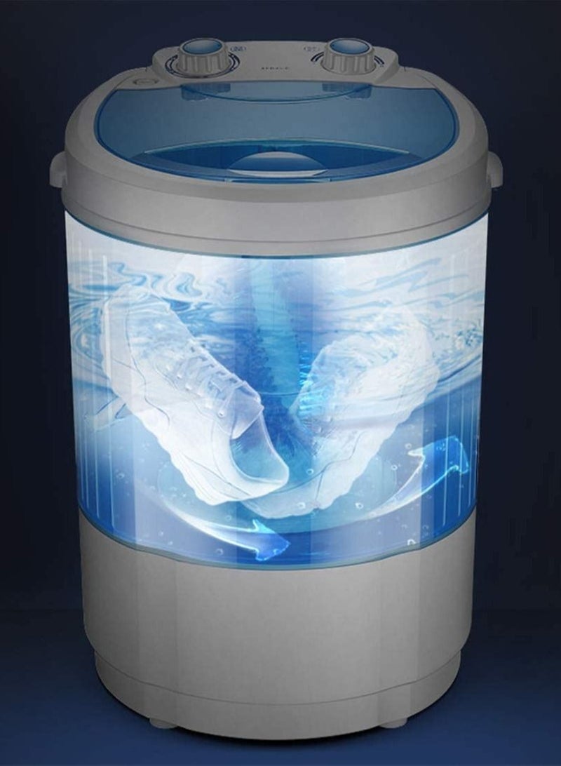 Home shoe washer, smart mini portable washing machine, 4.5kg capacity, removable shoe brush, blue light antibacterial, knob control (Color : Blue)  - Image 5