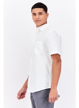 French Connection Men Regular Fit Solid Short Sleeves Casual Shirt, Off White  - Image 2