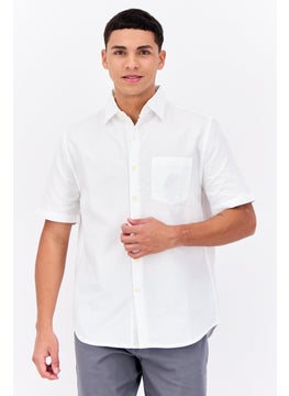 French Connection Men Regular Fit Solid Short Sleeves Casual Shirt, Off White  - Image 1