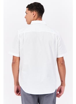 French Connection Men Regular Fit Solid Short Sleeves Casual Shirt, Off White  - Image 3