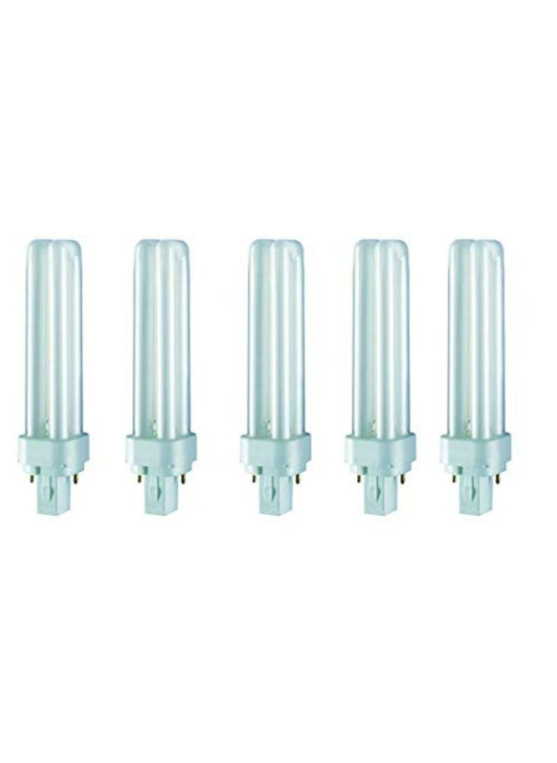 Osram مجموعة من 5 مصابيح فلورسنت مدمجة 18 وات من Osram Dulux D باللون الأبيض البارد 4000K ذات طرفين  - Image 2
