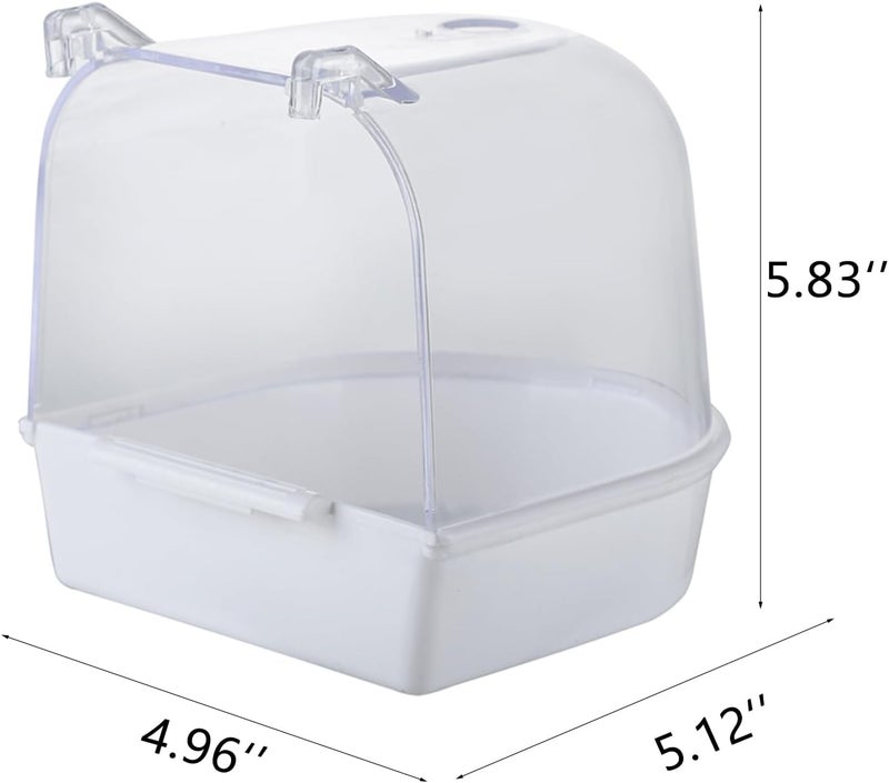 IBWell Clear Bird Bath for Small Birds Parakeet Cage Accessories - Suitable for Cockatiels and Parakeets - Image 5