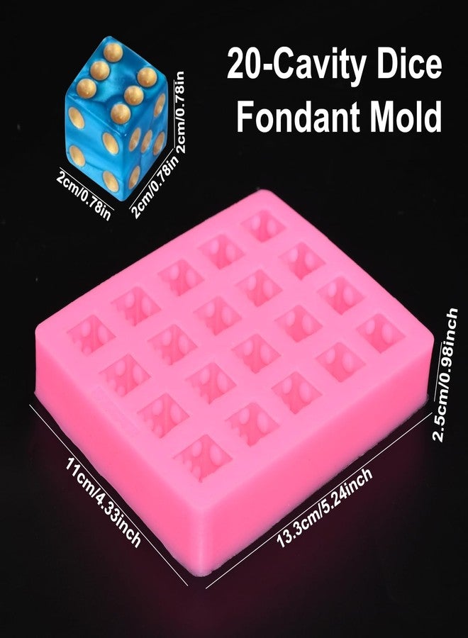 Yedadone 20-Cavity Dice Silicone Fondant Mold Dice Candy Chocolate Mold Square Dice Silicone Polymer Clay Mold for DIY Craft Projects - Image 2