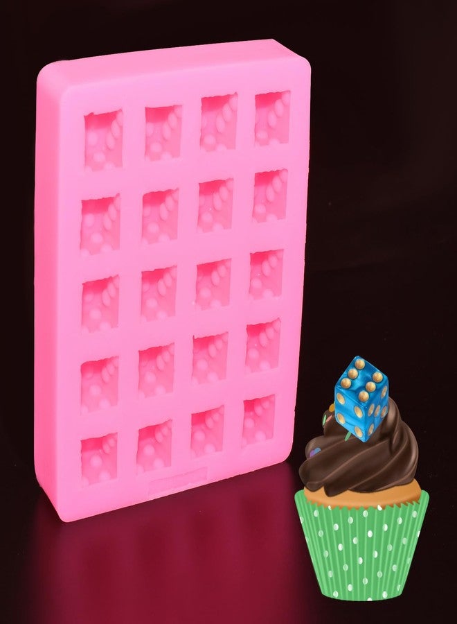 Yedadone 20-Cavity Dice Silicone Fondant Mold Dice Candy Chocolate Mold Square Dice Silicone Polymer Clay Mold for DIY Craft Projects - Image 4