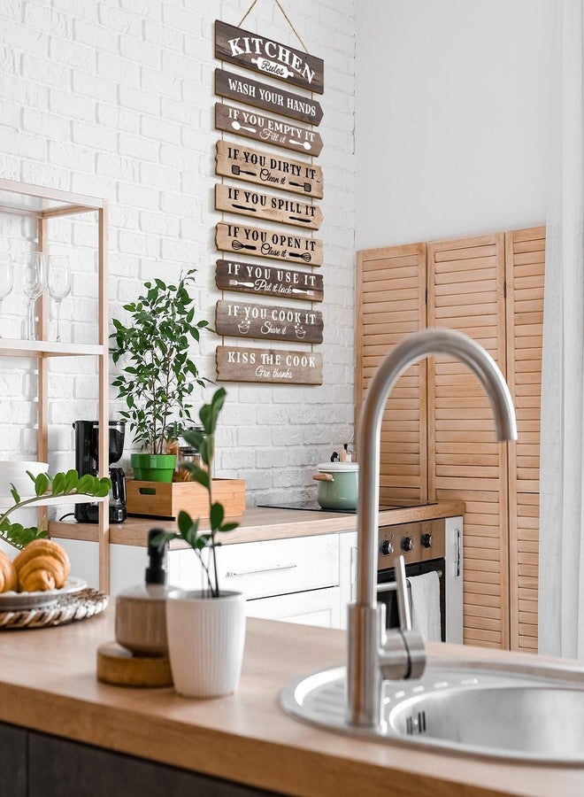 PEKCARGO Kitchen Wall Decor Farmhouse Kitchen Decor Kitchen Accessories Kitchen Wall Art Kitchen Signs Decor Kitchen Decorations Kitchen Pictures Wall Decor Funny Western Kitchen Door Rules Sign Decor - Image 5