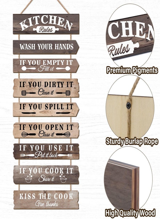 PEKCARGO Kitchen Wall Decor Farmhouse Kitchen Decor Kitchen Accessories Kitchen Wall Art Kitchen Signs Decor Kitchen Decorations Kitchen Pictures Wall Decor Funny Western Kitchen Door Rules Sign Decor - Image 3