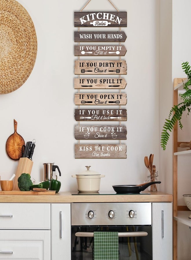 PEKCARGO Kitchen Wall Decor Farmhouse Kitchen Decor Kitchen Accessories Kitchen Wall Art Kitchen Signs Decor Kitchen Decorations Kitchen Pictures Wall Decor Funny Western Kitchen Door Rules Sign Decor - Image 4