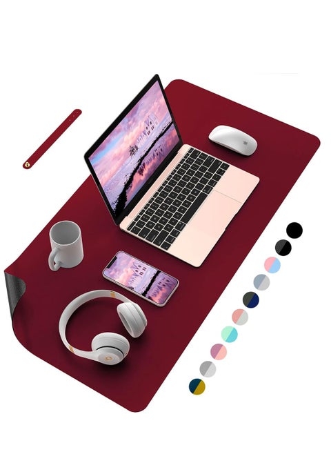 Leather Desk Pad Protector,80x40cm Large Office Mouse Pad,Non-Slip PU Desk Mat, Laptop Desk Pad, Waterproof Desk Writing Pad for Gaming Office and Home