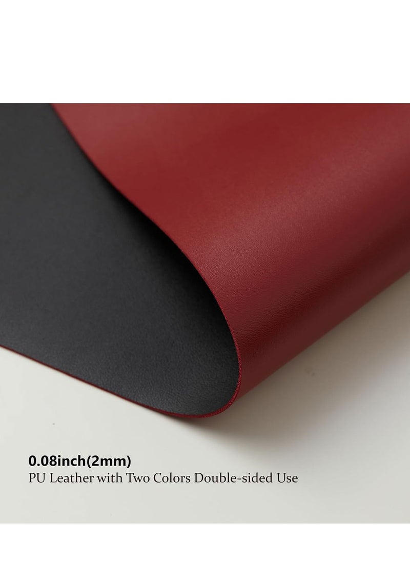 Aurrako - Leather Desk Pad Protector,80x40cm Large Office Mouse Pad,Non-Slip PU Desk Mat, Laptop Desk Pad, Waterproof Desk Writing Pad for Gaming Office and Home - Image 1