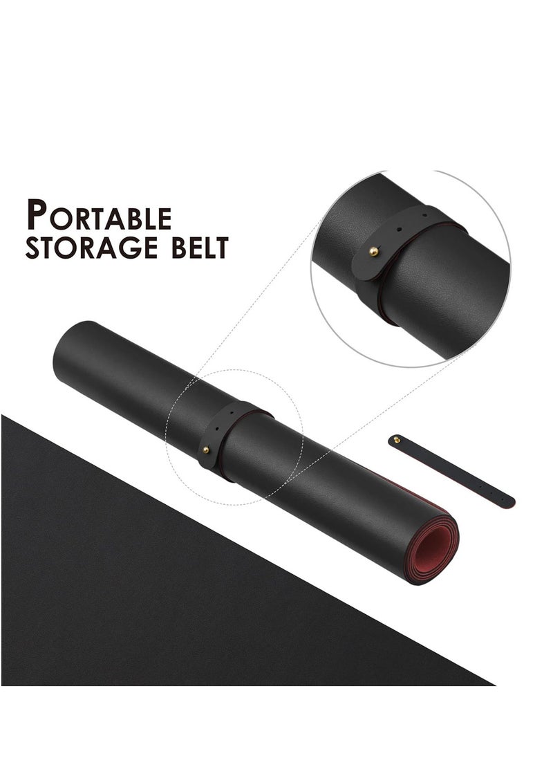 Aurrako - Leather Desk Pad Protector,80x40cm Large Office Mouse Pad,Non-Slip PU Desk Mat, Laptop Desk Pad, Waterproof Desk Writing Pad for Gaming Office and Home - Image 1