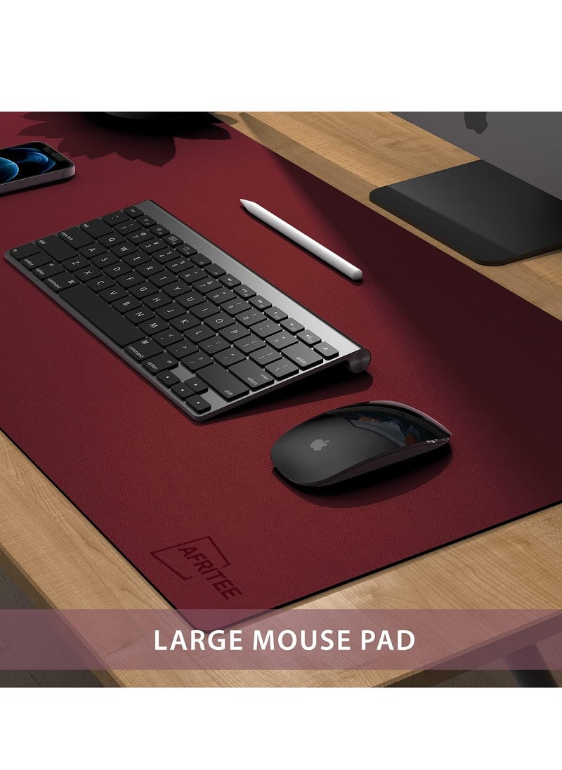 Aurrako - Leather Desk Pad Protector,80x40cm Large Office Mouse Pad,Non-Slip PU Desk Mat, Laptop Desk Pad, Waterproof Desk Writing Pad for Gaming Office and Home - Image 1
