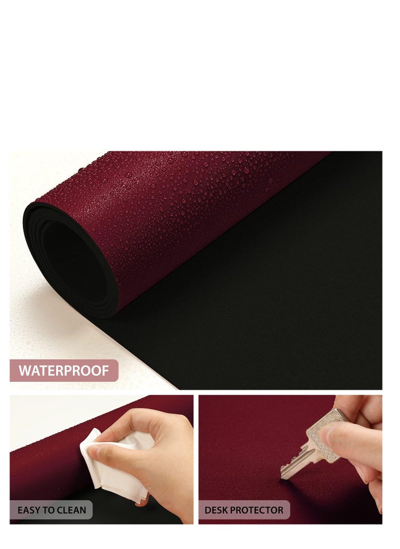 Aurrako - Leather Desk Pad Protector,80x40cm Large Office Mouse Pad,Non-Slip PU Desk Mat, Laptop Desk Pad, Waterproof Desk Writing Pad for Gaming Office and Home - Image 1