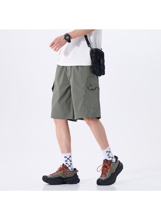 TonLion lightweight Work Shorts For Men - Breathable Ice Silk With Large Pockets Casual Pants - Image 2