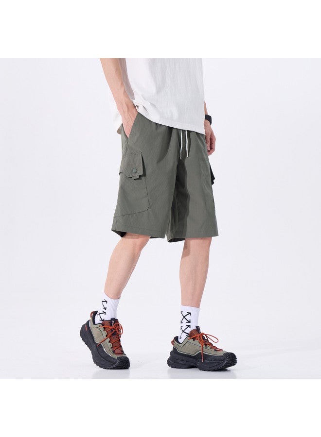 TonLion lightweight Work Shorts For Men - Breathable Ice Silk With Large Pockets Casual Pants - Image 4