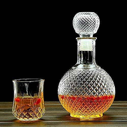 DELIi GLASSWARE DELIi GLASSWARE Clear Glass European Style Round Decanter with Lid for Whisky, Wine, Beer, Scotch, Vodka, Bourbon, Liquor | Water and Juice Jug Pitcher Bottle (Big)  - Image 1