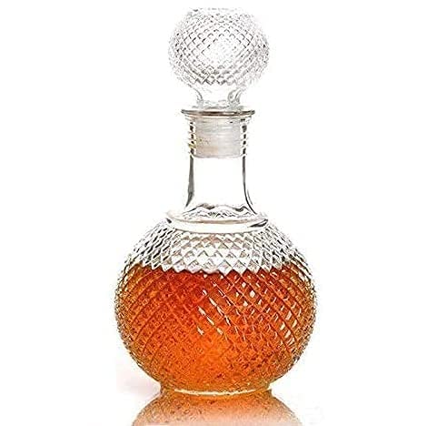 DELIi GLASSWARE DELIi GLASSWARE Clear Glass European Style Round Decanter with Lid for Whisky, Wine, Beer, Scotch, Vodka, Bourbon, Liquor | Water and Juice Jug Pitcher Bottle (Big)  - Image 2