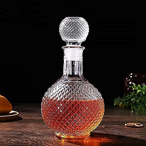 DELIi GLASSWARE DELIi GLASSWARE Clear Glass European Style Round Decanter with Lid for Whisky, Wine, Beer, Scotch, Vodka, Bourbon, Liquor | Water and Juice Jug Pitcher Bottle (Big)  - Image 5
