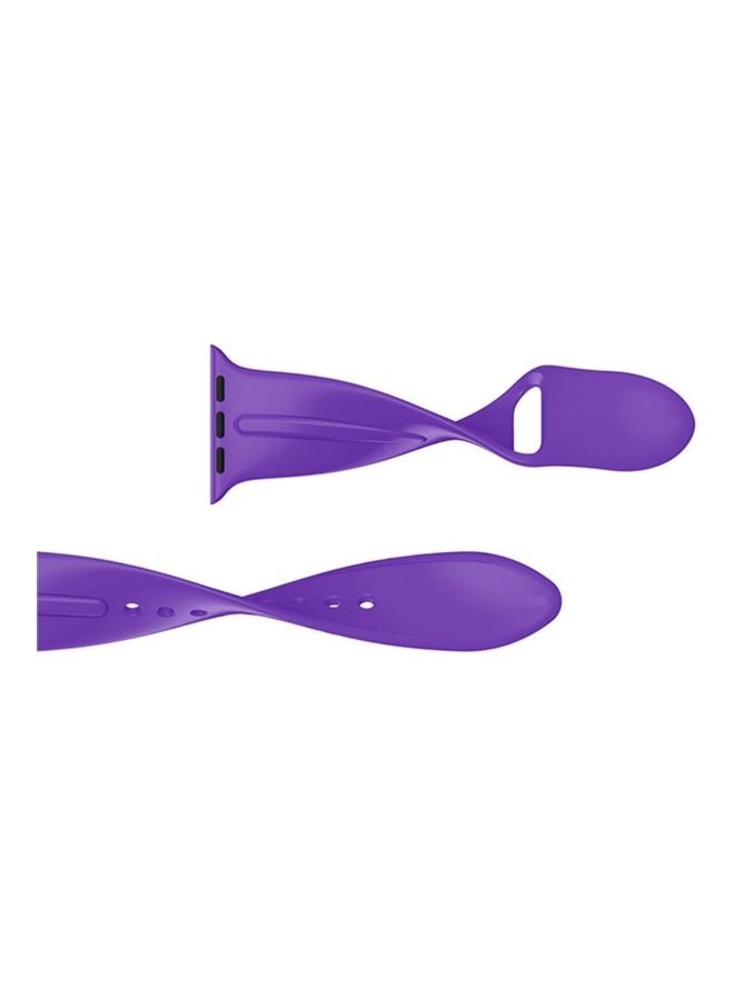 HuHa Replacement Strap Watchband For Apple Watch Series 7 45mm / 6 / SE / 5 / 4 44mm / 3 / 2 / 1 42mm Purple - Image 2