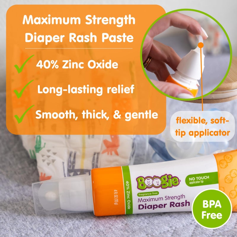 Boogie Maximum Strength Diaper Rash Bundle, Extra Strength Paste in Applicator Tube, 4 oz. + Diaper Rash Cream Spray, 1.7 oz. - Image 5