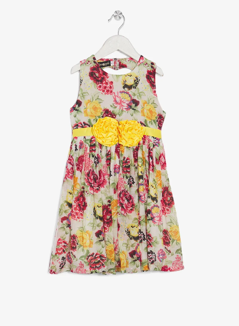 Little Golden Apple Little Solid Lace Detailed Dress