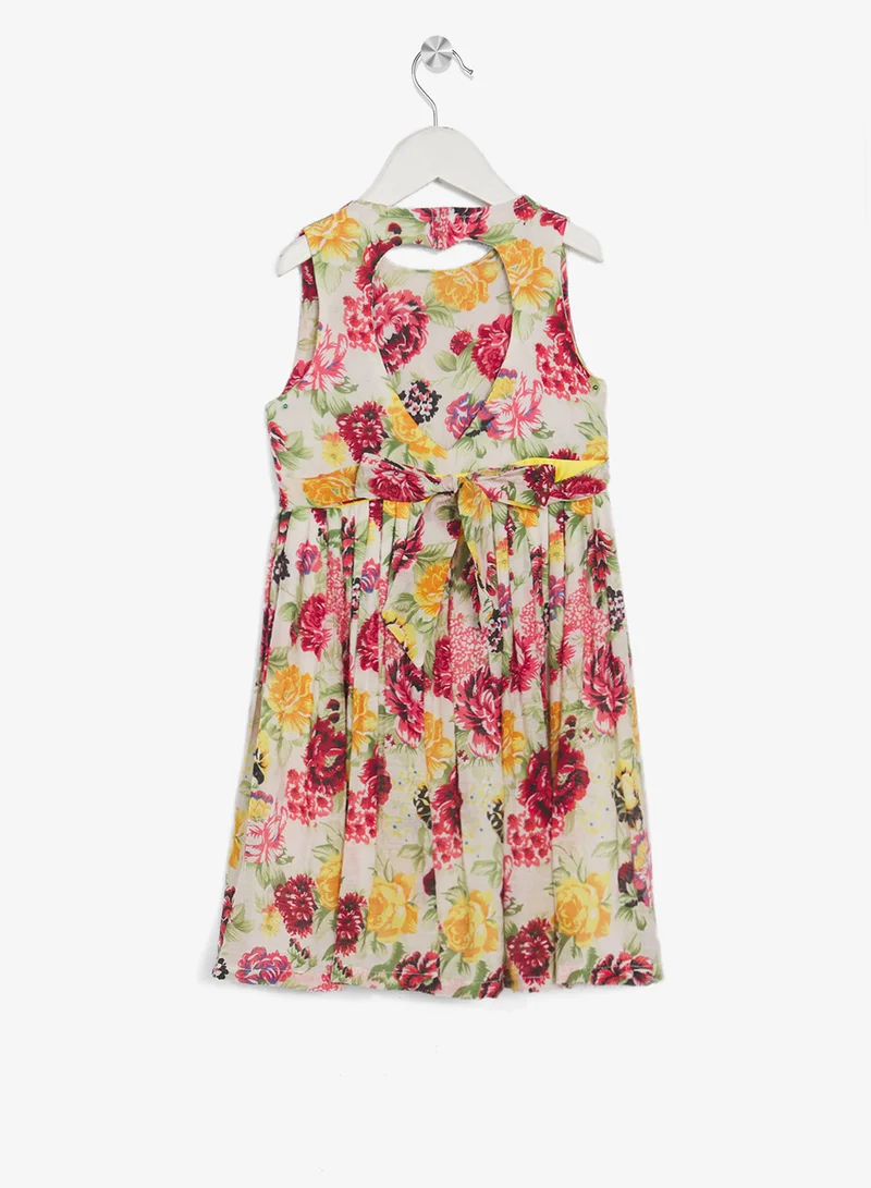 Little Golden Apple Little Solid Lace Detailed Dress