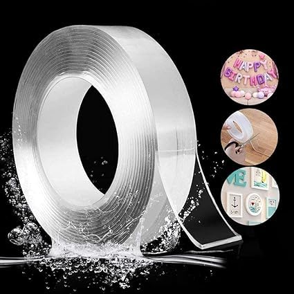 SELLKNOW SELLKNOW Double Sided Tape Heavy Duty 3 Meter Multipurpose Removable Mounting Adhesive Strips Gel Grip Wall Tape Washable Traceless Carpet Mat Poster Tape for Home Transparent  - Image 3