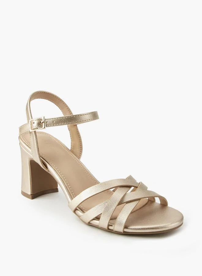 Flora Bella By Shoexpress Women's Block Heel Cross Strap Sandals