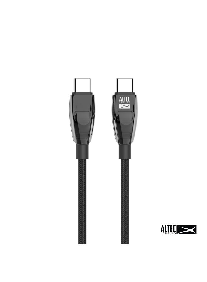 ألتك لانسينج كابل USB-C مضفر بطول 1.2 متر، شحن سريع بقوة 100 واط، كابل USB-C متين متوافق مع سامسونج جالاكسي، وسلسلة آيفون 15/16/17، وآيباد برو، وماك بوك، أسود - Image 1