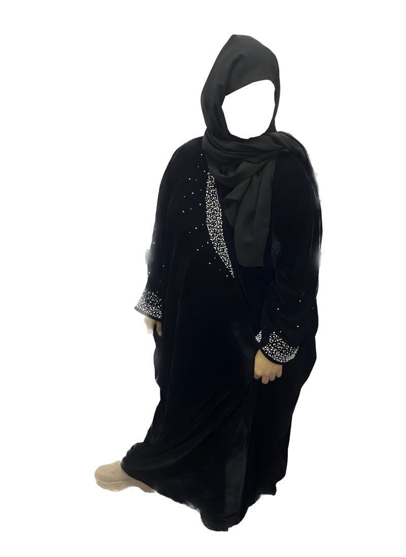 CLASSIC - Velvet abaya with crystal details - luxurious and elegant design - sizes 52, 54, 56, 58 to achieve the desired elegance - Image 1