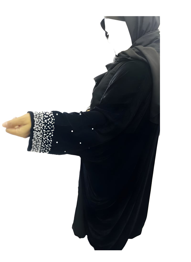CLASSIC - Velvet abaya with crystal details - luxurious and elegant design - sizes 52, 54, 56, 58 to achieve the desired elegance - Image 1