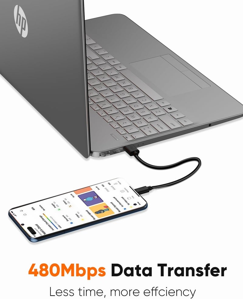 كابل USB إلى USB-C قصير، كابل قصير من CableCreation بطول 0.5 قدم، شحن سريع 3A، USB 480 ميجابت في الثانية لبنك الطاقة Galaxy S23 S23+ S22 MacBook، Pixel، 15 سم/6 بوصة - Image 4