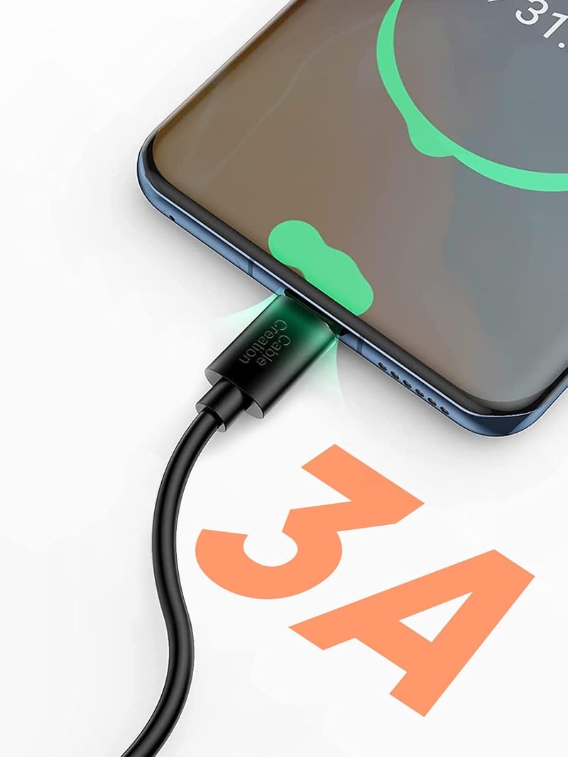 كابل USB إلى USB-C قصير، كابل قصير من CableCreation بطول 0.5 قدم، شحن سريع 3A، USB 480 ميجابت في الثانية لبنك الطاقة Galaxy S23 S23+ S22 MacBook، Pixel، 15 سم/6 بوصة - Image 3