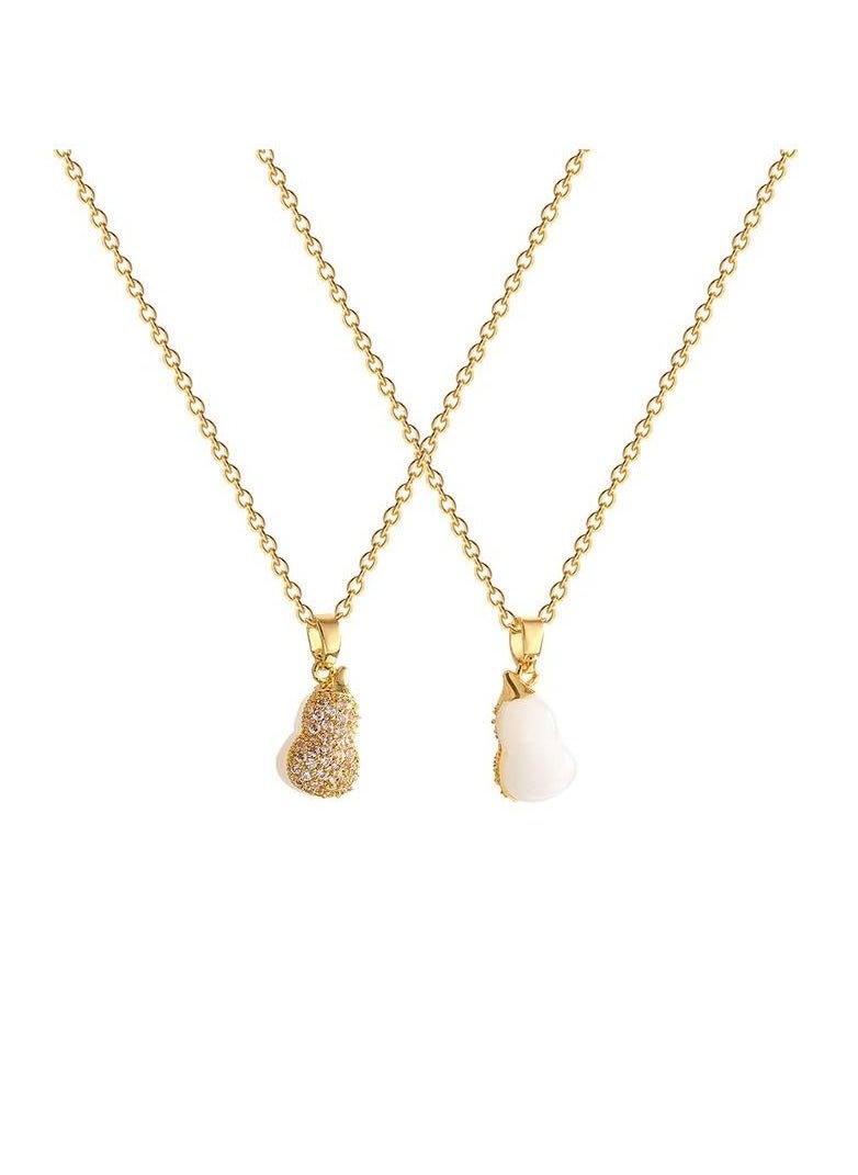 Satinior - Double sided Gourd Element Titanium Steel Necklace - Image 1