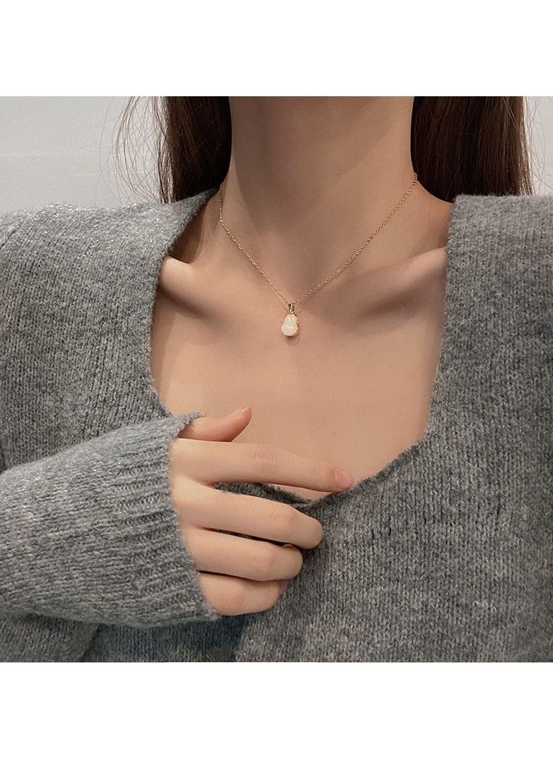 Satinior - Double sided Gourd Element Titanium Steel Necklace - Image 1