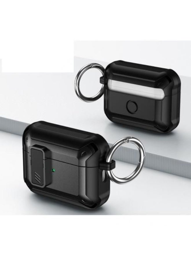 Generic - Superior Apple Airpods Pro Case With Lock Armor Full-Body Rugged Black - Image 1