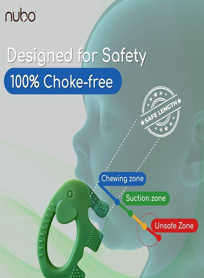 Nubokind Silicone Baby Teether Ring Set | BIS Certified Multi-Textured Soft Chew Toy for Newborn | for 3, 6, 9, 12 Months + | BPA Free | Molar Relief Easy Grip | Safe Made in India | Pack of 2 - Image 5