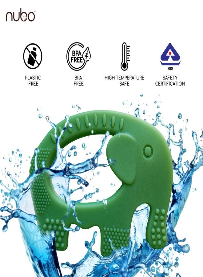 Nubokind Silicone Baby Teether Ring Set | BIS Certified Multi-Textured Soft Chew Toy for Newborn | for 3, 6, 9, 12 Months + | BPA Free | Molar Relief Easy Grip | Safe Made in India | Pack of 2 - Image 4