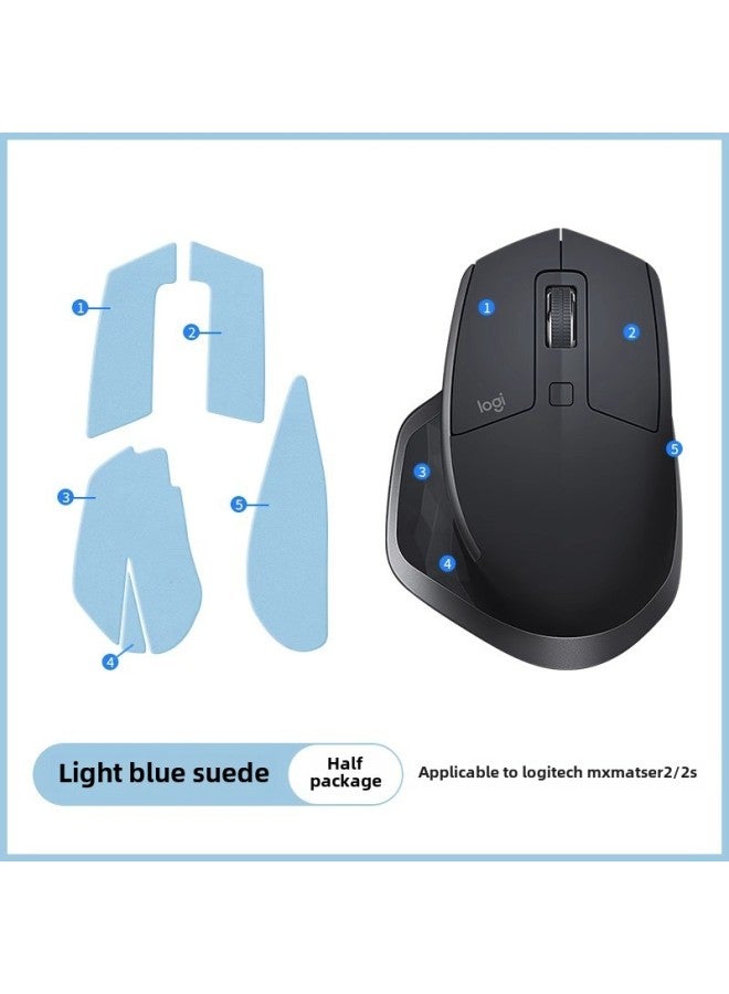 Suitable For Logitech MX Master2S Anti-slip Sticker Master2s Mouse Sticker Printing Sticker Mouse Sweat Sticker-color:[half Pack] One Blue Suede Mouse Sticker - Image 1